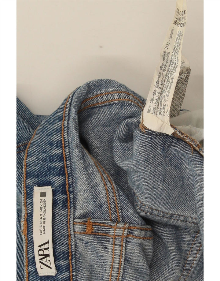 Zara Femme Short En Jean Petit W26 Bleu Coton