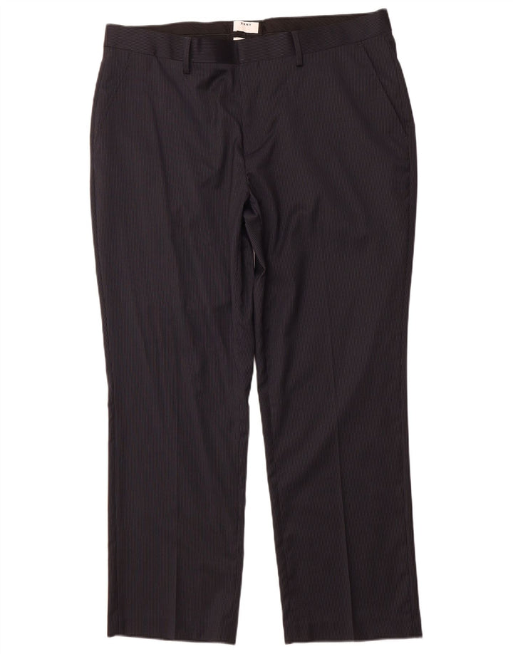 DKNY Mens Slim Fit Suit Trousers W38 L30 Navy Blue Pinstripe Wool Vintage Dkny and Second-Hand Dkny from Messina Hembry 