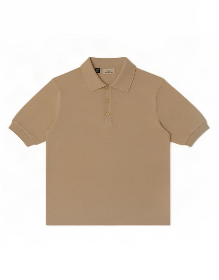Polo Homme Zara Homme Beige Moyen Coton