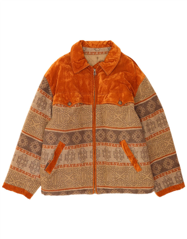 Polbot Mens Bomber Jacket UK 42 XL Beige Géométrique Laine