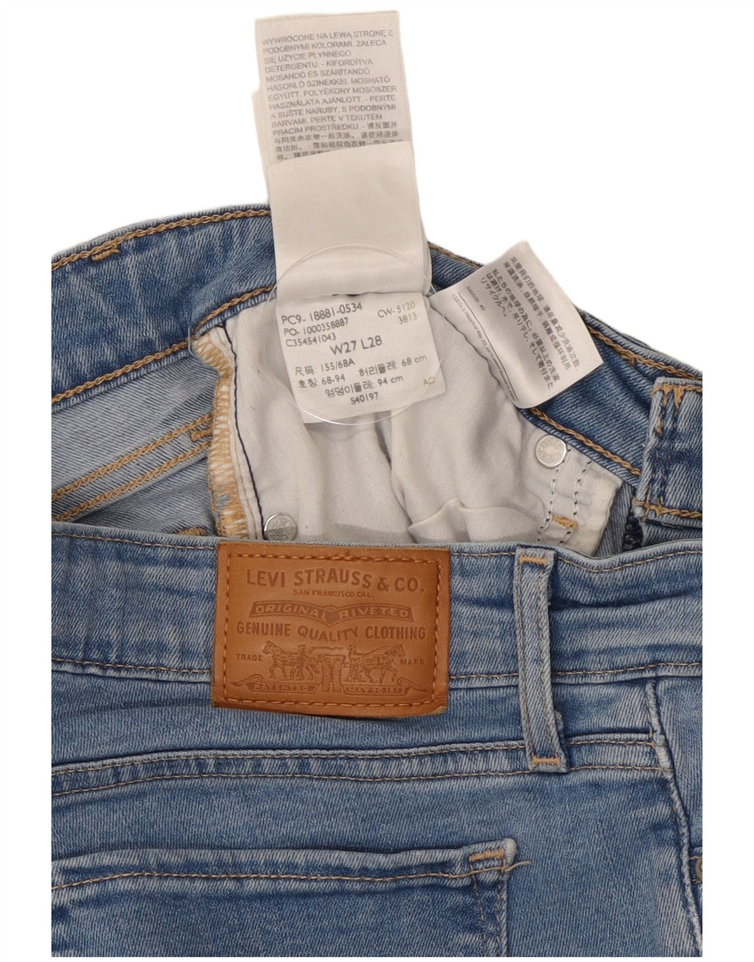 Levi's Jean Skinny 711 Femme W27 L28 Bleu Lyocell