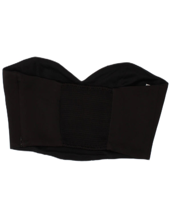 Zara Femme Crop Corset Top Polyester Noir Moyen