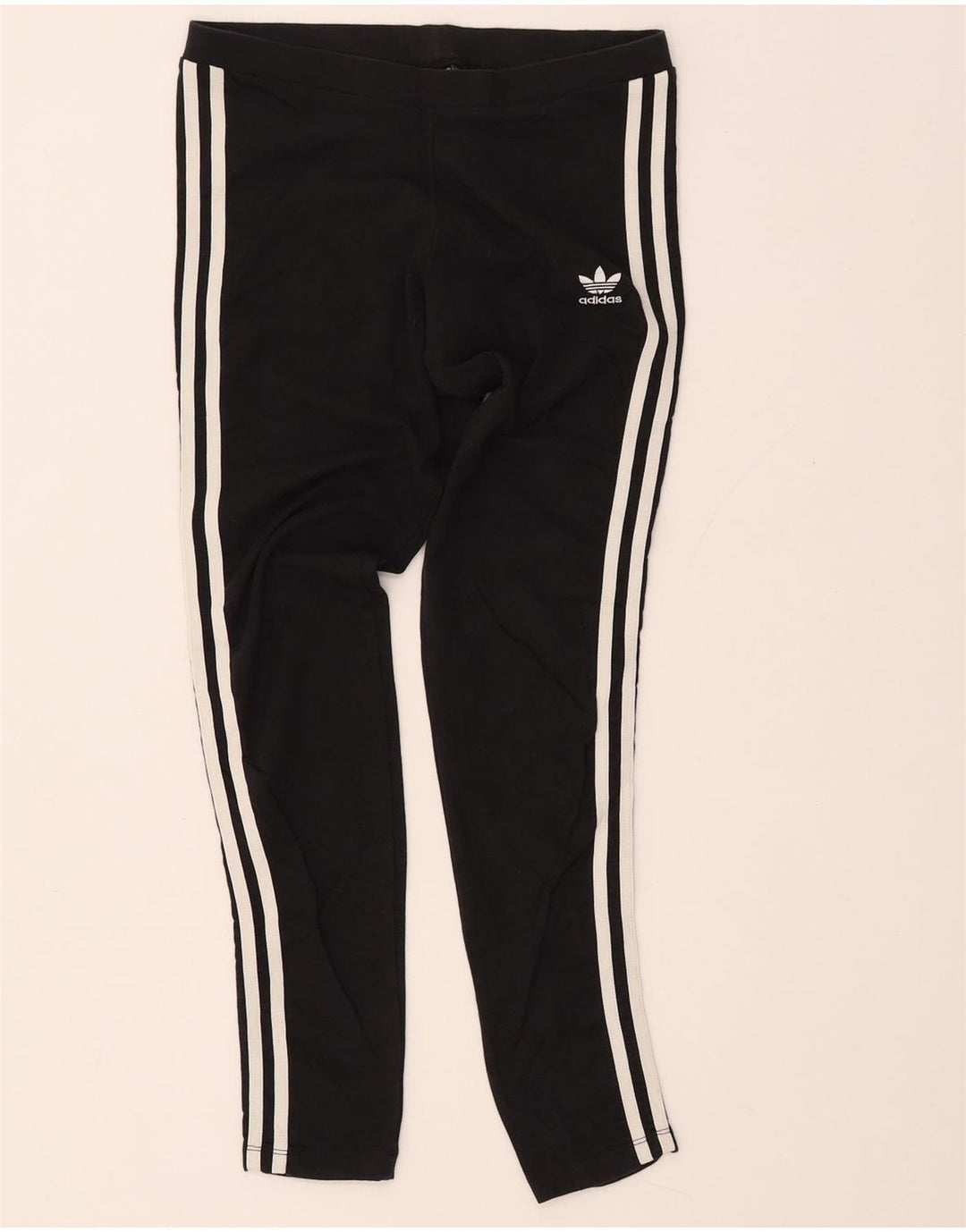 ADIDAS Leggings Femme UK 10 Petit Coton Noir
