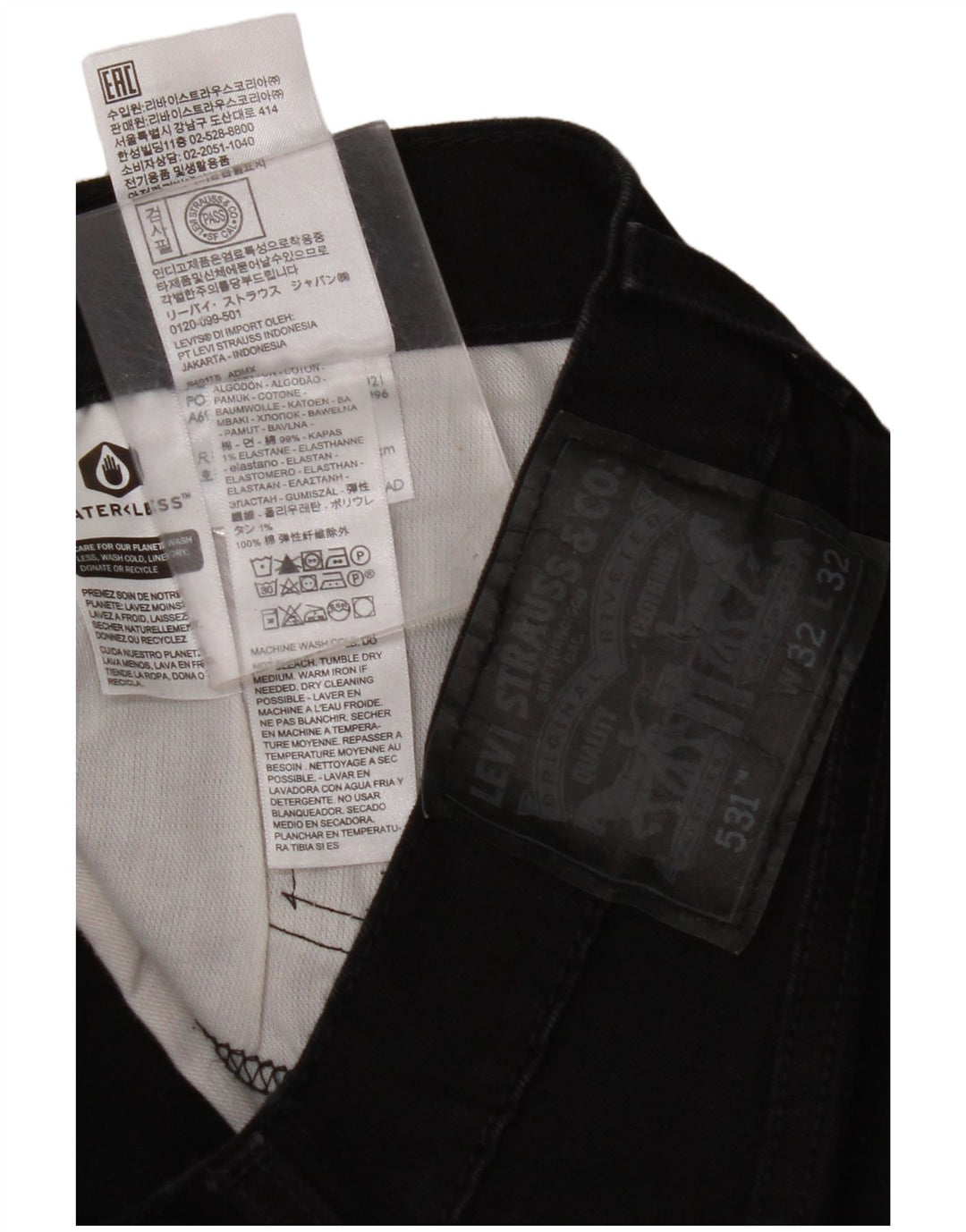 LEVI'S Jean Slim 531 Homme W32 L32 Noir Coton