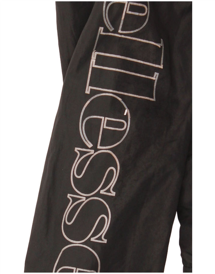 Ellesse Veste de pluie graphique à capuche pour homme UK 36 Small Noir Polyester