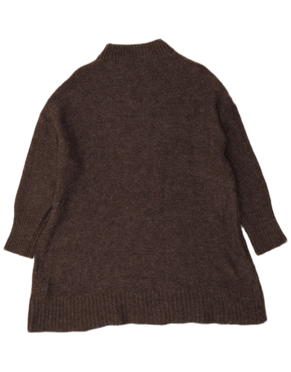 Zara Pull graphique surdimensionné à col roulé pour femme UK 6 XS Gris
