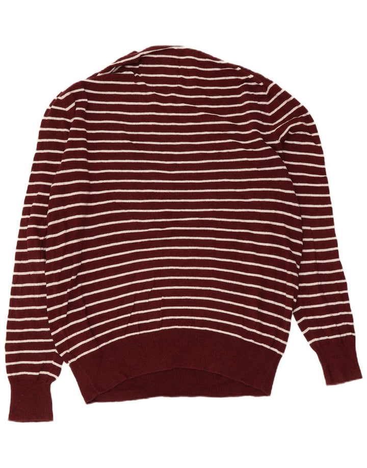 SUPERDRY Pull à col rond pour homme XL en coton rayé marron