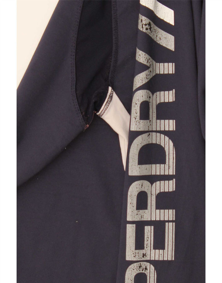 Superdry Haut graphique à manches longues pour femme UK 12 Bleu marine moyen Colourblock