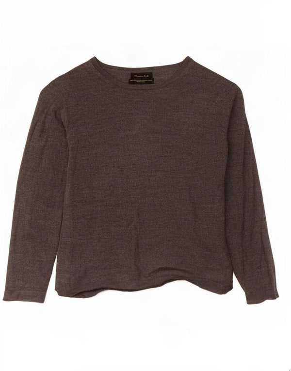 Massimo Dutti Pull à col bateau pour fille 7-8 ans Gris Laine