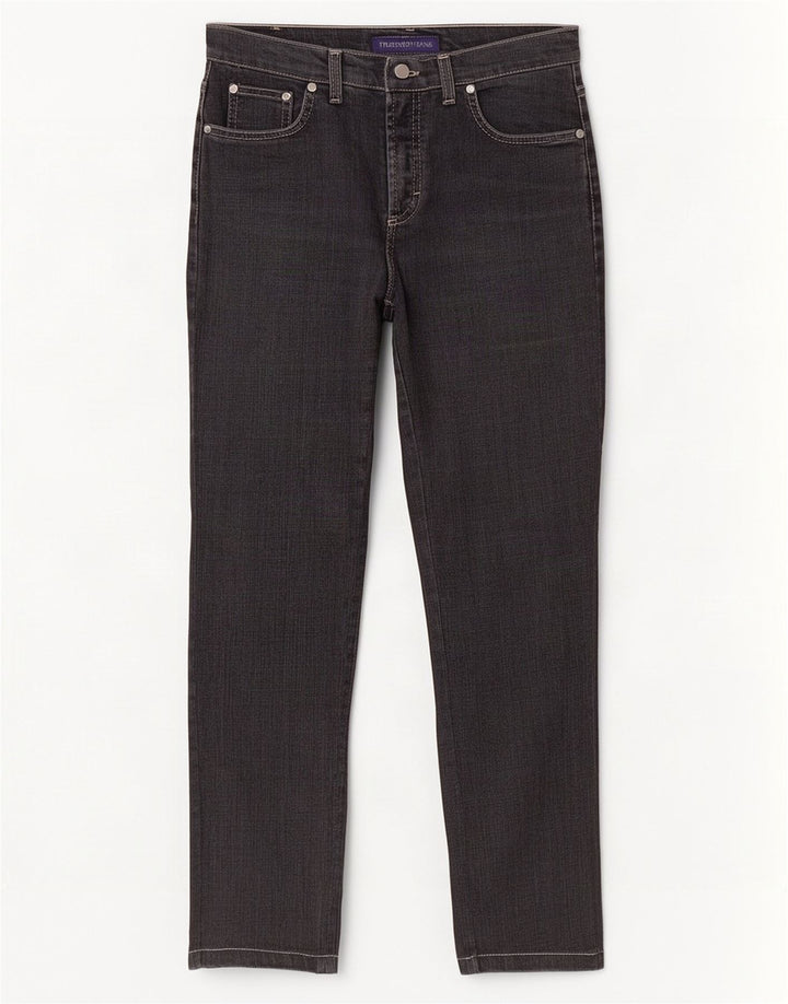 Trussardi Jeans Femme Droit W26 L28 Gris Coton