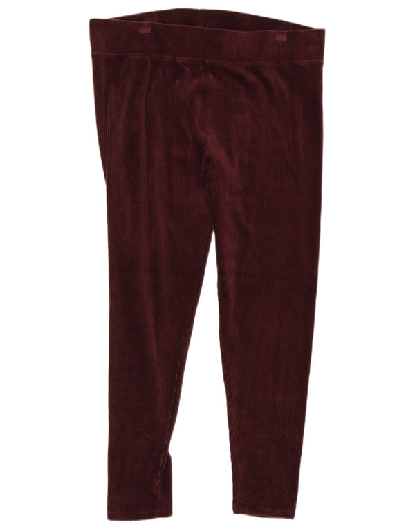 Marks & Spencer Leggings en velours côtelé pour femme UK 18 XL Coton bordeaux