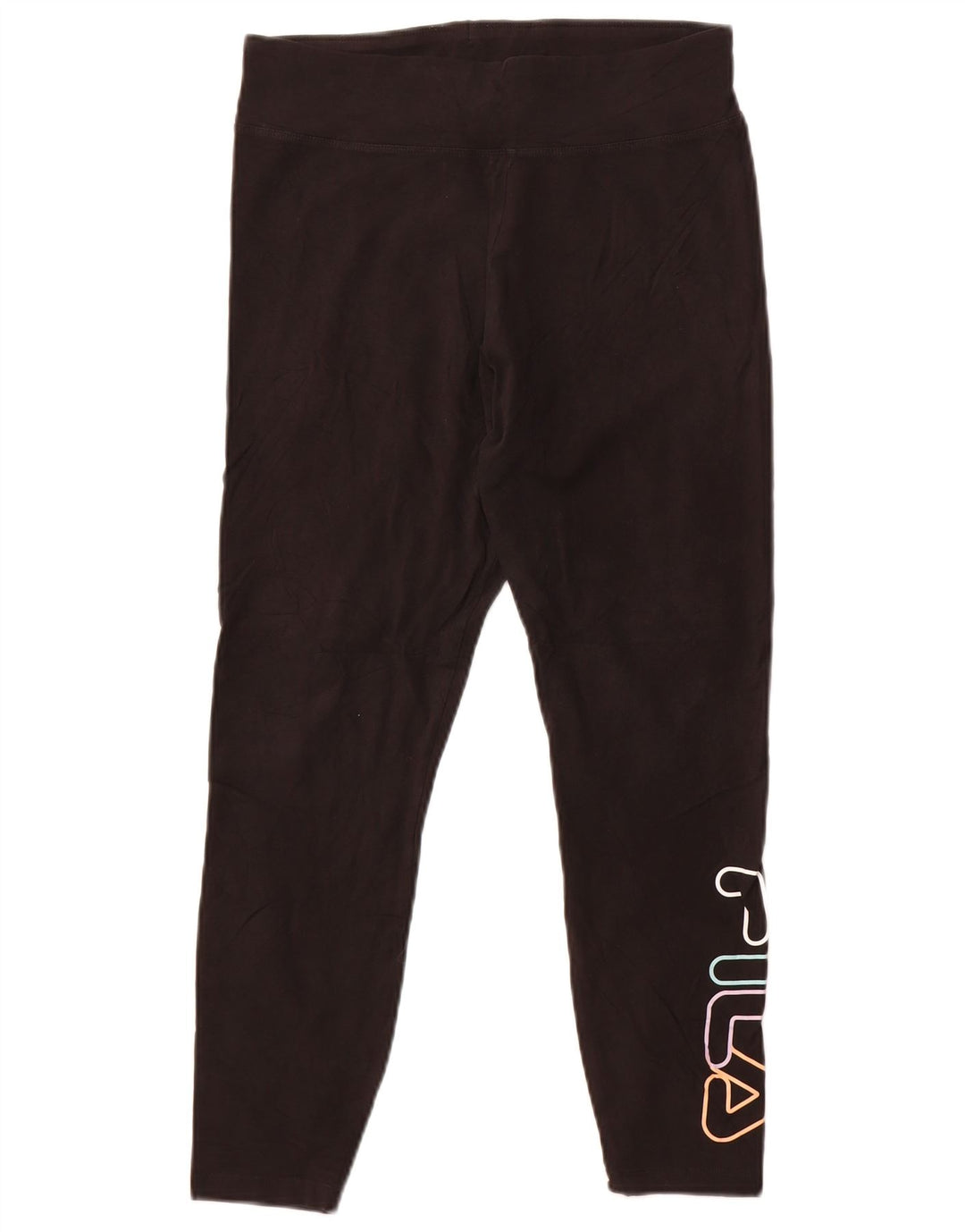 Fila Legging court graphique pour femme UK 14 Large Noir Coton