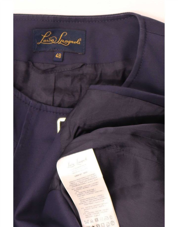 Luisa Spagnoli Veste blazer à 3 boutons et manches 3/4 pour femme IT 48 XL Bleu marine