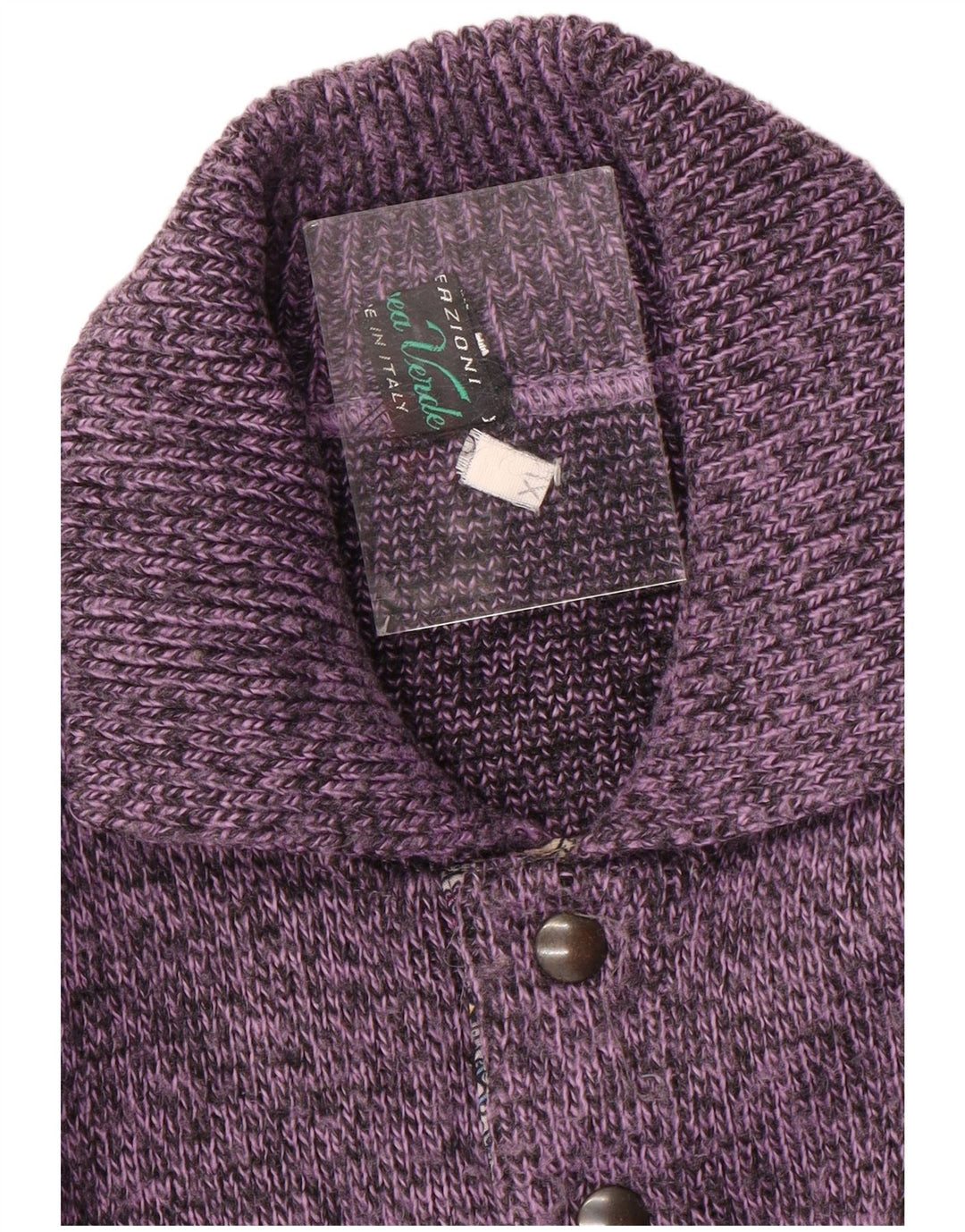 vintage Mens Polo Neck Jumper Pull XL Violet Moucheté