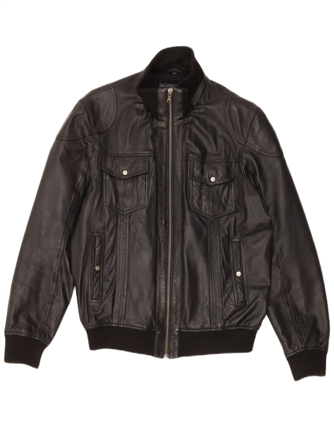 veste en cuir homme vintage UK 40 Grand cuir noir