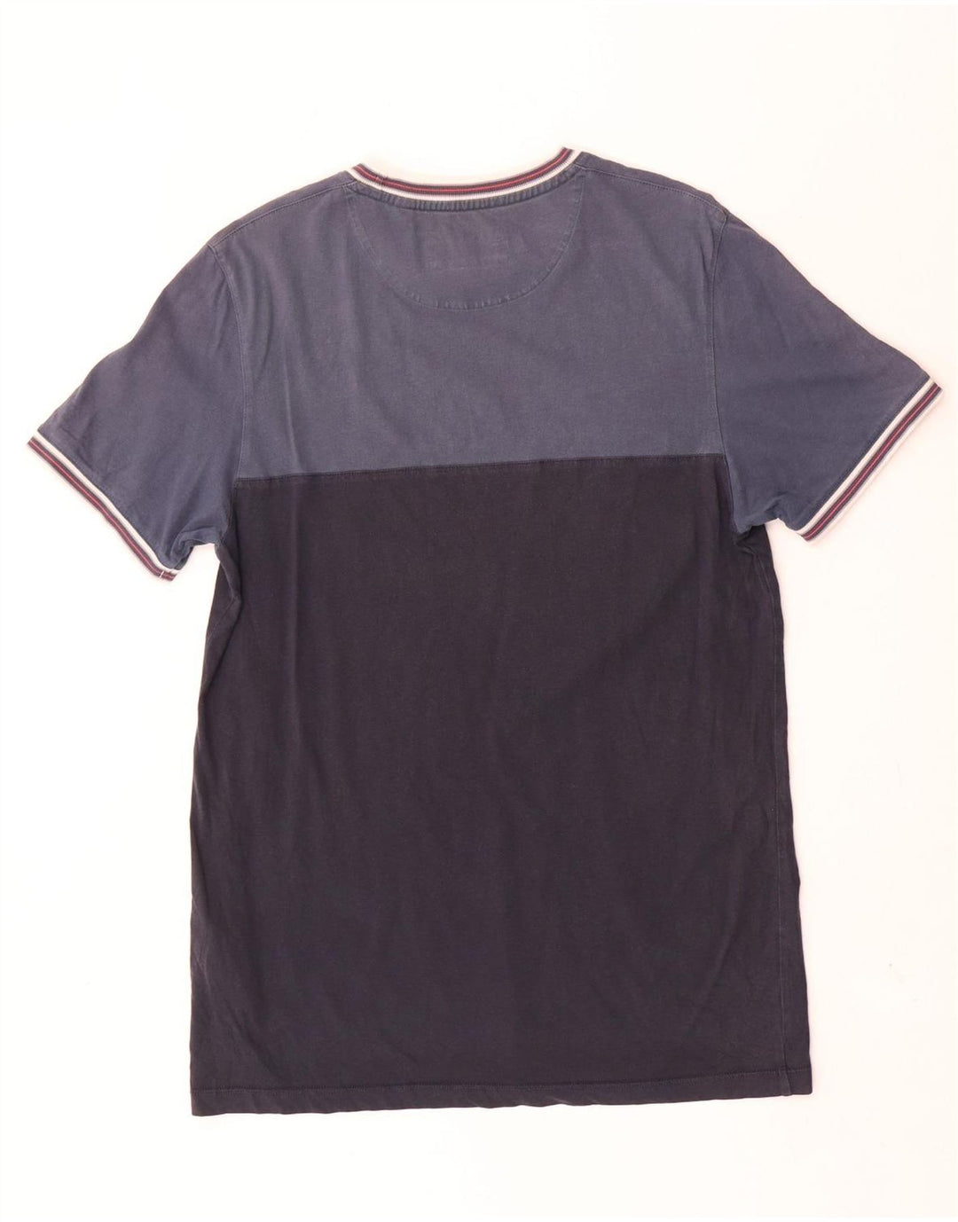 Ted Baker T-Shirt Homme Taille 3 Bleu Marine Moyen Colorblock Coton