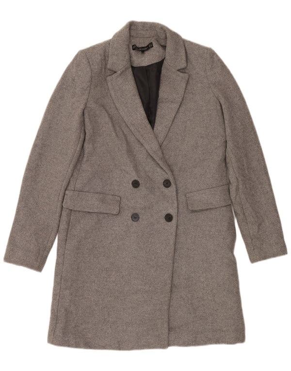 ZARA Manteau croisé pour femme UK 10 Petit Gris