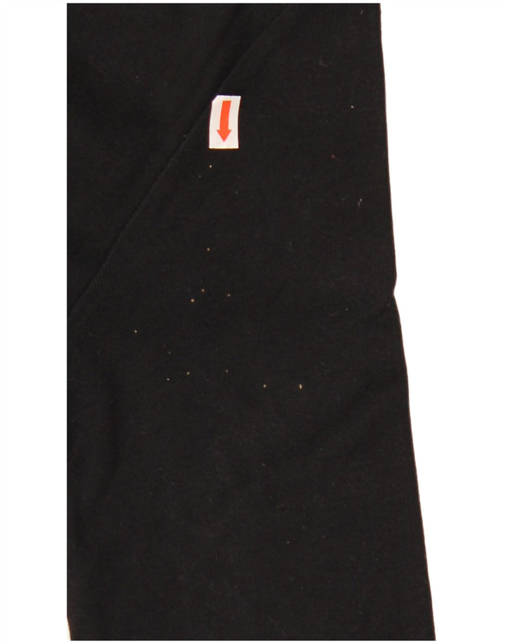 ARMANI JEANS Haut graphique pour femme à manches 3/4 UK 12 Coton noir moyen