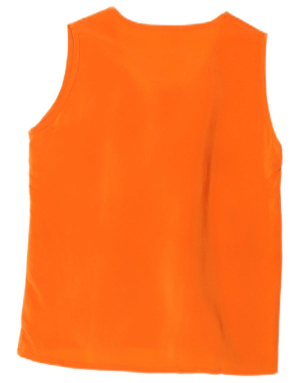 vintage Womens Vest Top UK 10 Petite Soie Orange