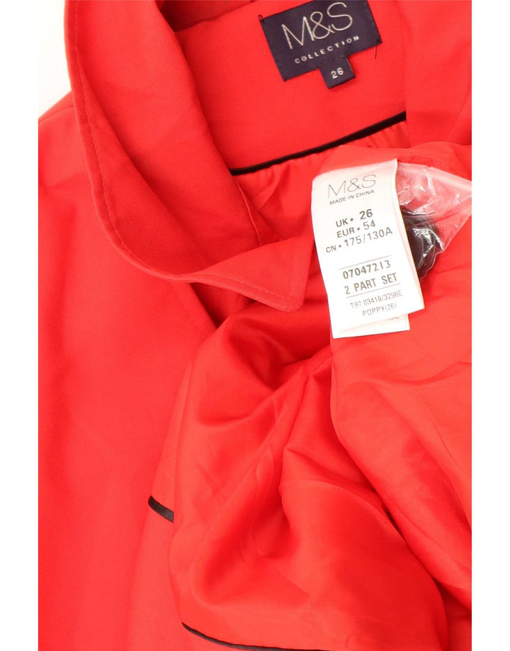 Marks & Spencer Trench-Coat Femme UK 26 5XL Rouge Polyester