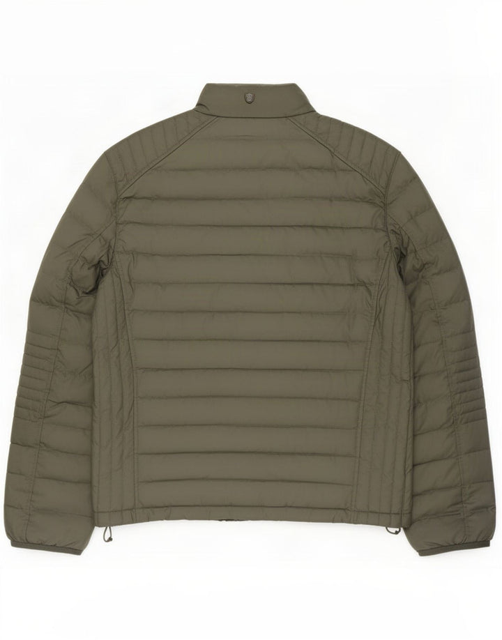 Massimo Dutti Veste matelassée pour homme UK 40 Large Kaki Polyester