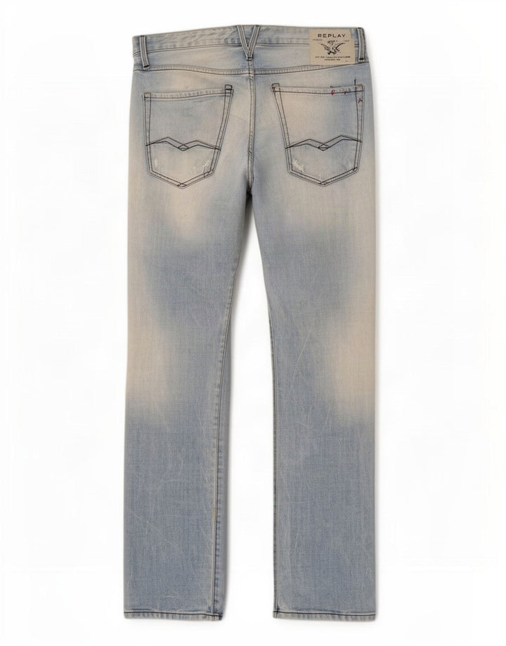 Replay Jean droit homme W36 L34 bleu coton