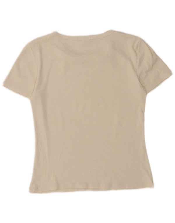 Zara Femme T-Shirt Top UK 12 Medium Blanc
