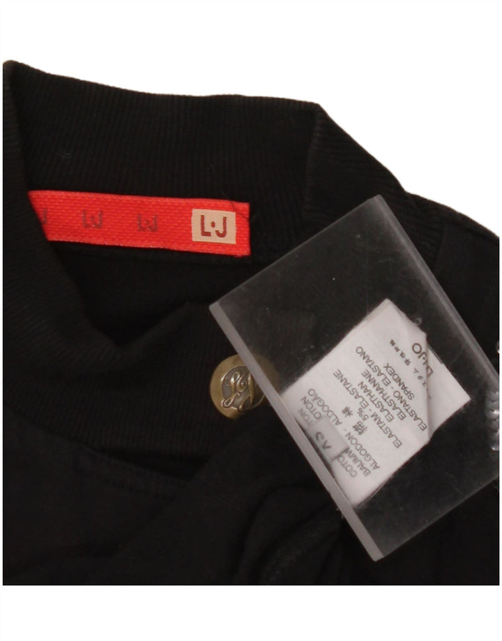 LIU JO Veste blazer courte à 4 boutons pour femme UK 6 XS en coton noir