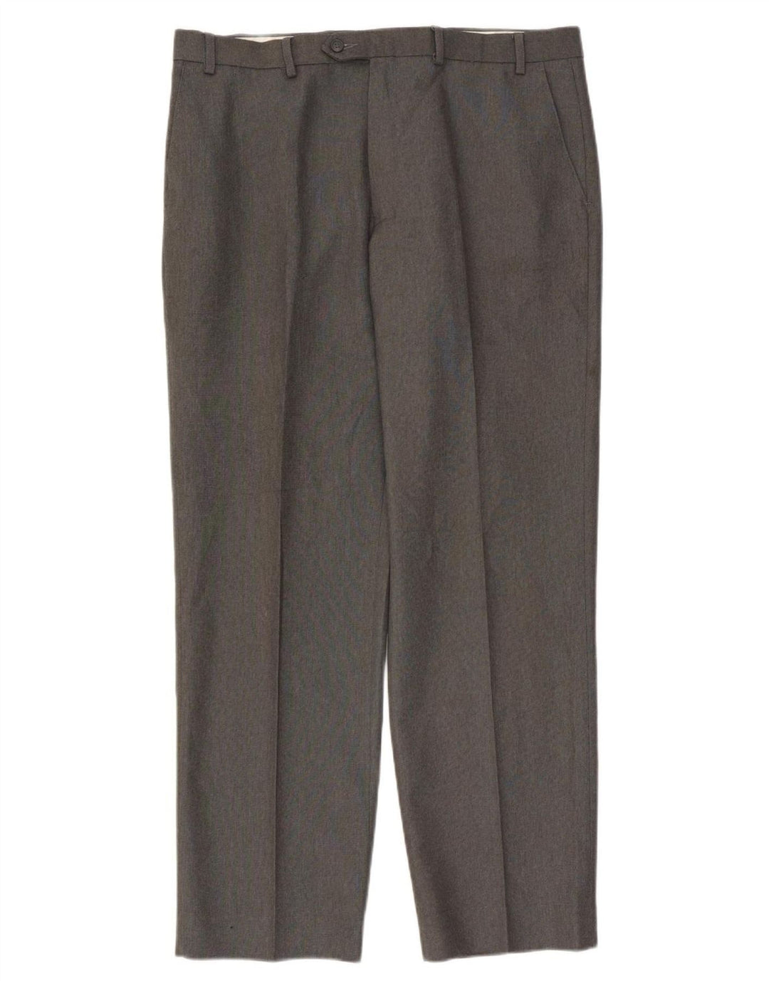 Marks & Spencer Pantalon de Costume Droit Homme W38 L33 Gris Polyester
