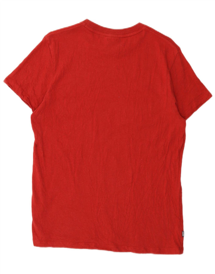 Superdry Femme T-Shirt Top Large Rouge Coton