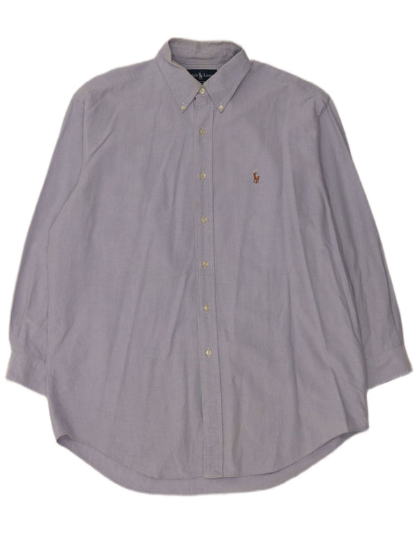 Ralph Lauren Mens Yarmouth Chemise Taille 16 1/2 Grand Coton Bleu