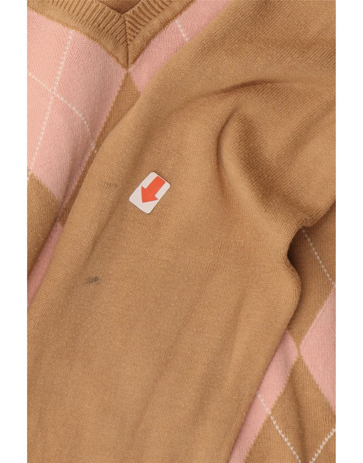 TOMMY HILFIGER Womens V-Neck Jumper Sweater UK 12 Medium Brown Vintage Tommy Hilfiger and Second-Hand Tommy Hilfiger from Messina Hembry 