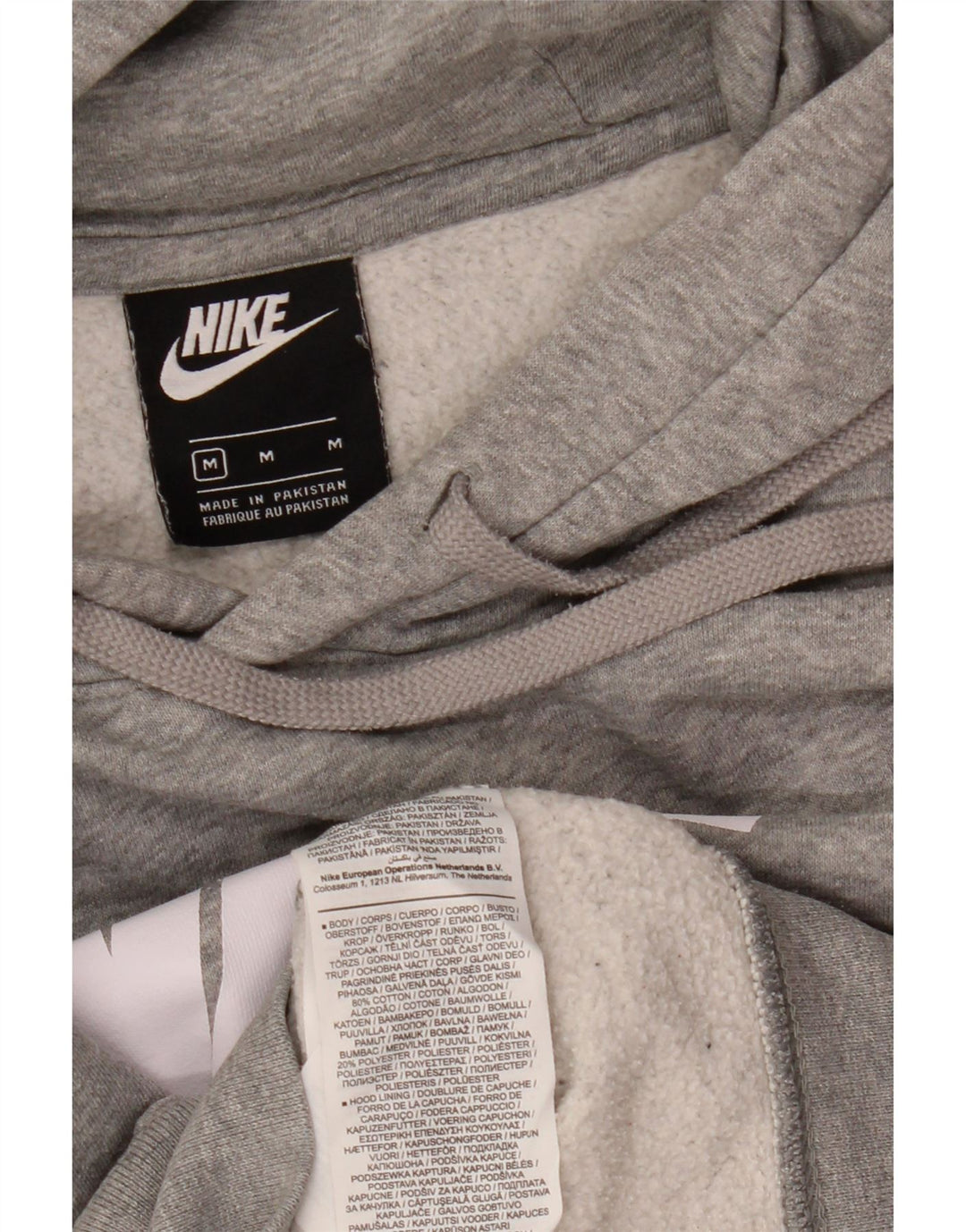 Nike Pull à capuche graphique en coton gris moyen pour homme