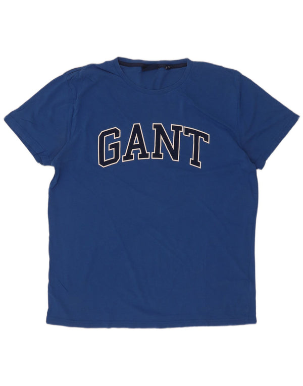 Gant Homme Graphic T-Shirt Top Large Bleu Coton