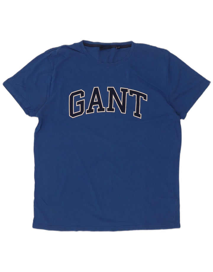 Gant Homme Graphic T-Shirt Top Large Bleu Coton