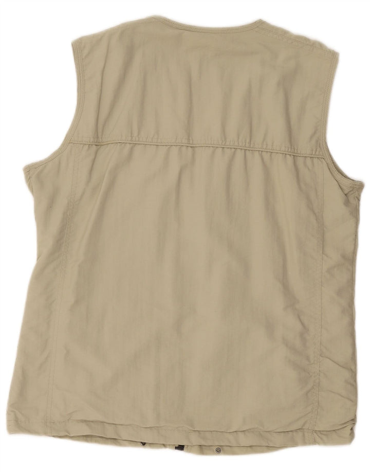 vintage Mens Utility Gilet UK 40/42 Moyen Beige Polyester