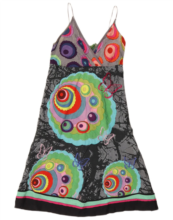Desigual Womens Graphic Slip Dress EU 36 Small Multicolore Géométrique