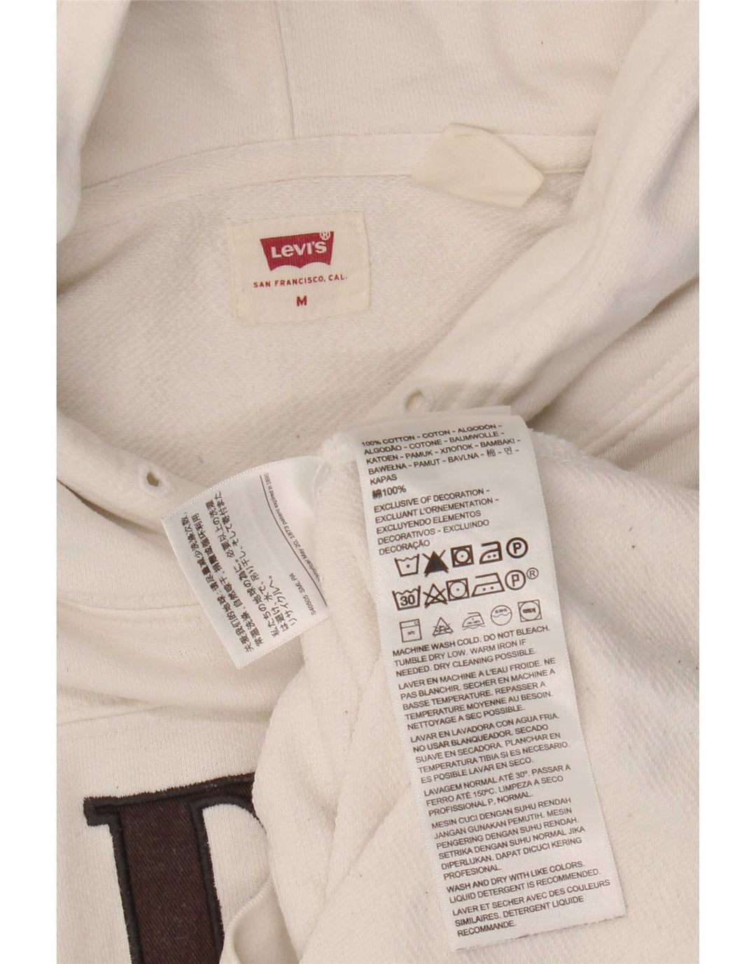 Levi's Pull à Capuche Graphique Homme Blanc Coton