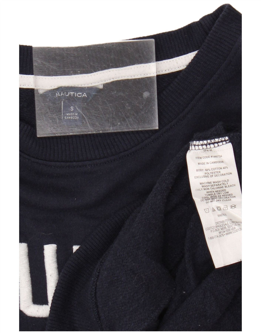 Nautica Sweat-shirt surdimensionné graphique pour femme UK 10 Small Bleu marine