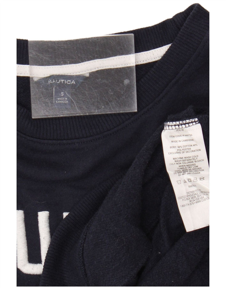 Nautica Sweat-shirt surdimensionné graphique pour femme UK 10 Small Bleu marine