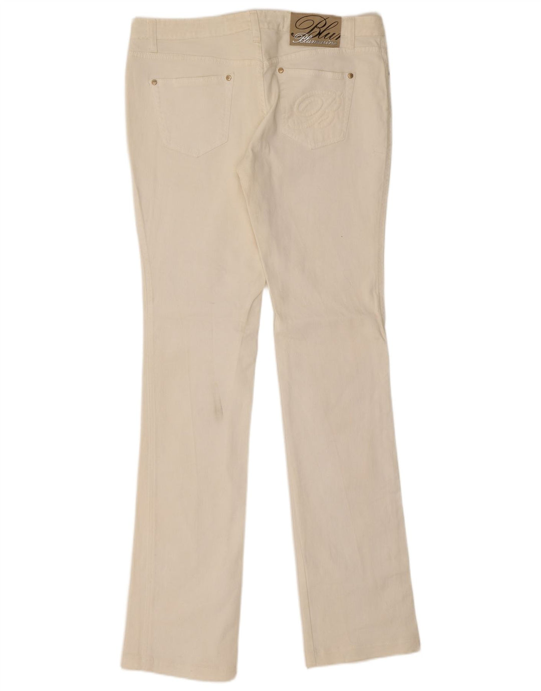 Blumarine Femme Jean Slim Bootcut W30 L35 Coton Blanc