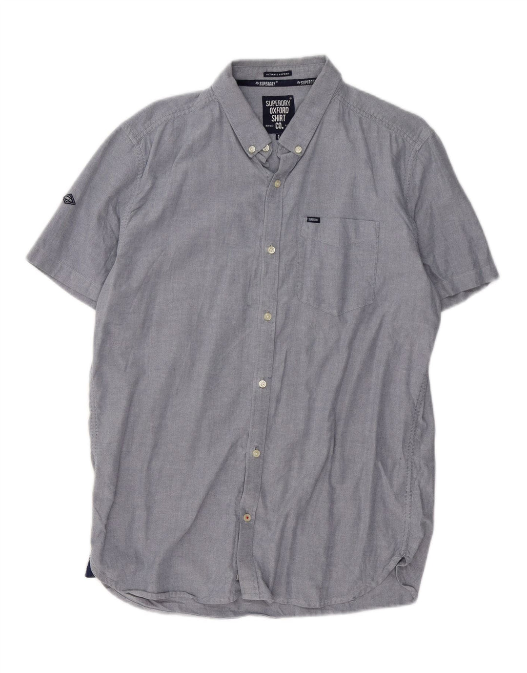 SUPERDRY Chemise à Manches Courtes Homme XL Bleu Coton