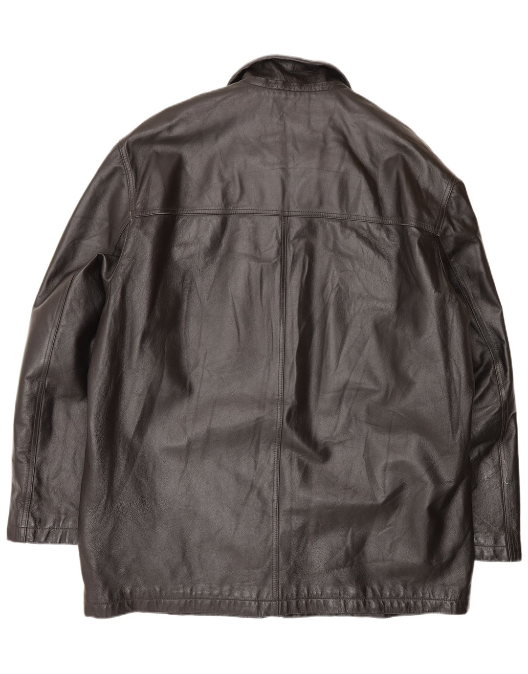 Manteau en cuir homme vintage IT 58 3XL Noir