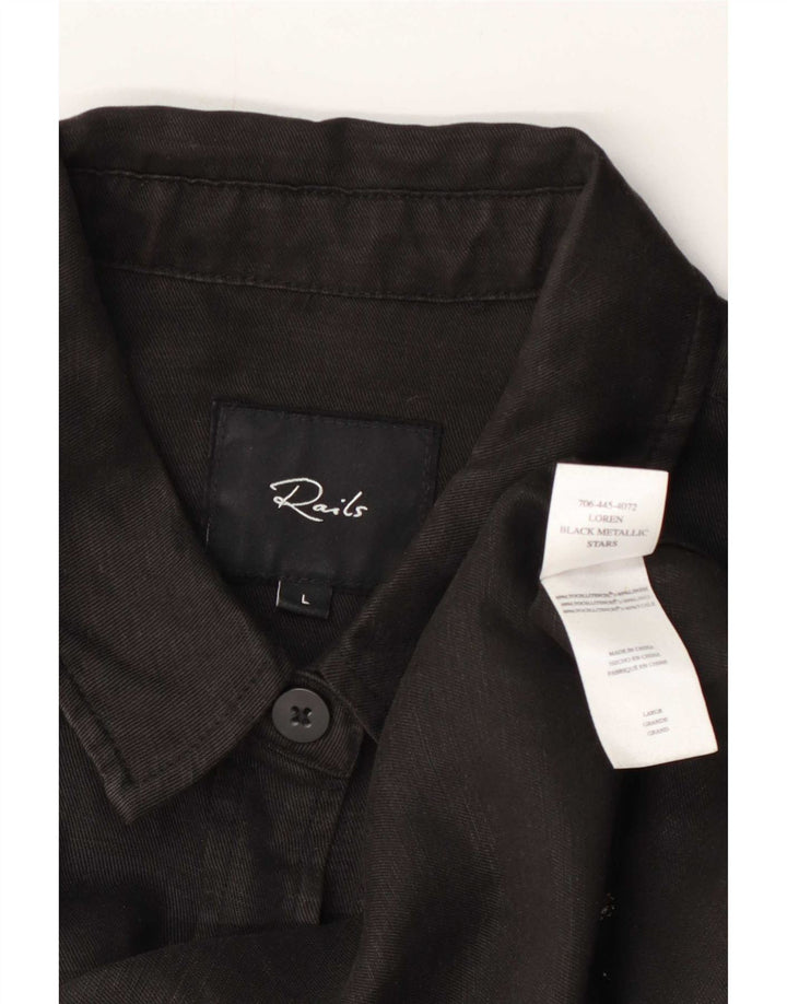 Rails Chemise graphique pour femme UK 16 Large Noir Lyocell