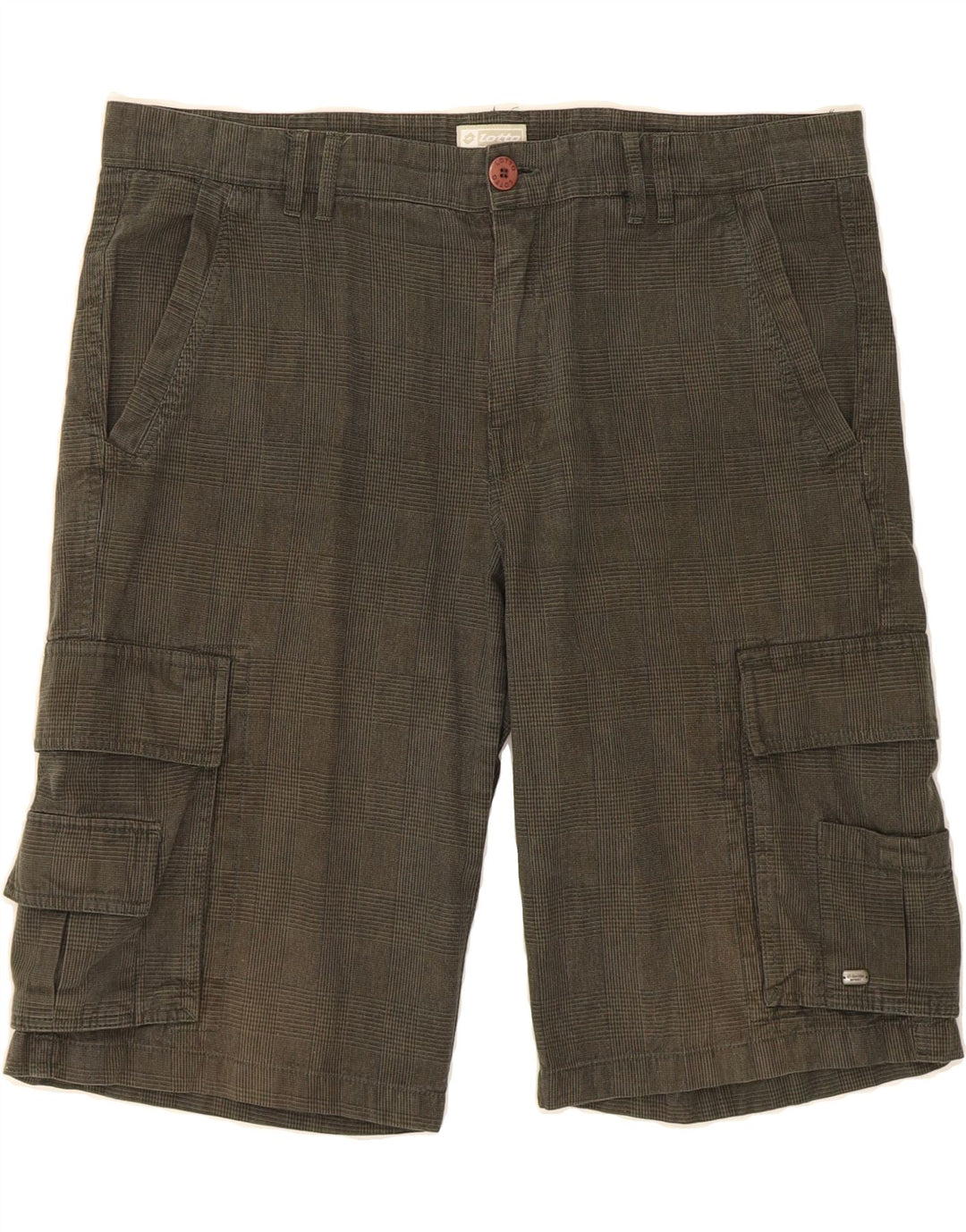 LOTTO Mens Cargo Shorts W40 XL Grey Check Vintage Lotto and Second-Hand Lotto from Messina Hembry 