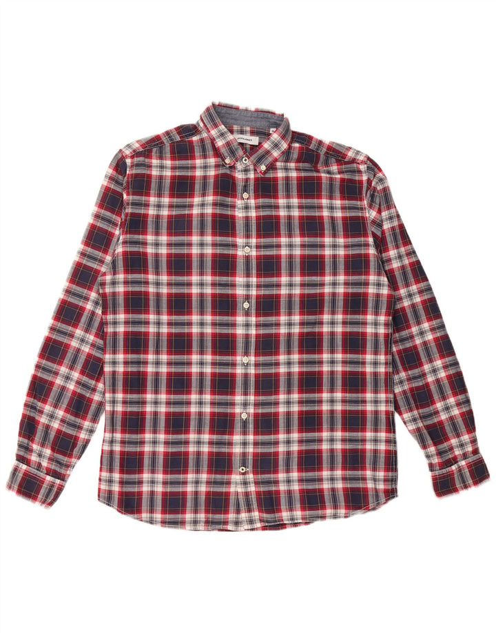 JACK & JONES Chemise Homme Bleu Marine Moyen Carreaux Coton