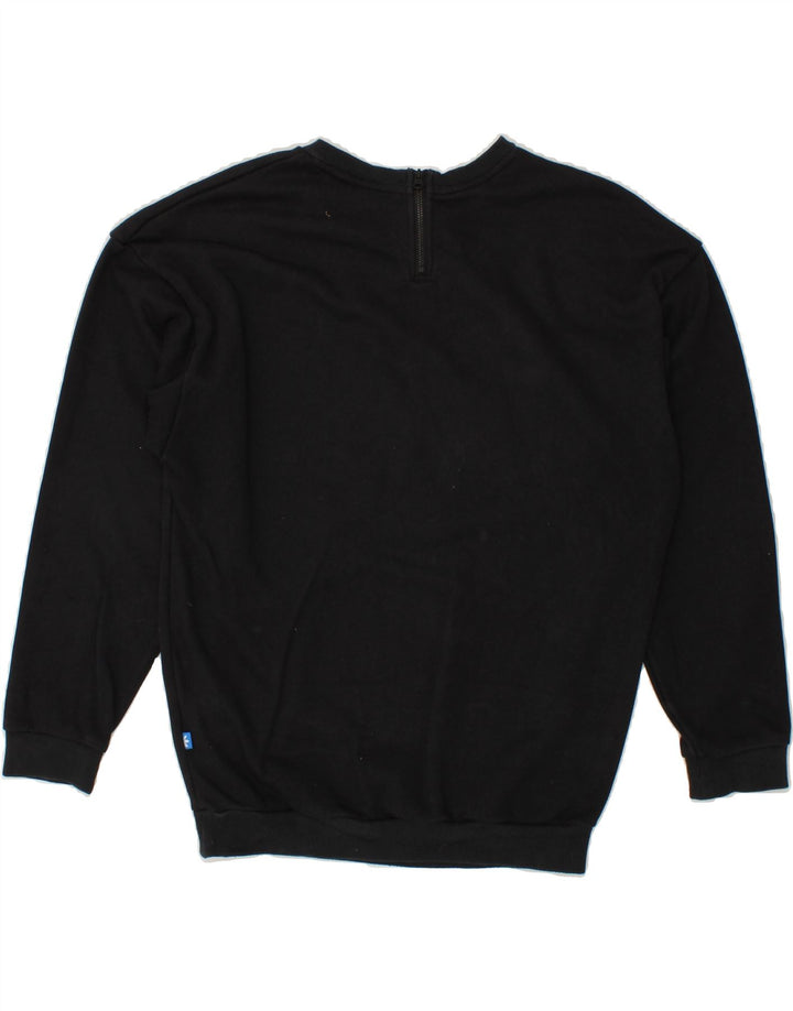 ADIDAS Womens Oversized Longline Sweatshirt Jumper UK 8 Small Black Vintage Adidas and Second-Hand Adidas from Messina Hembry 