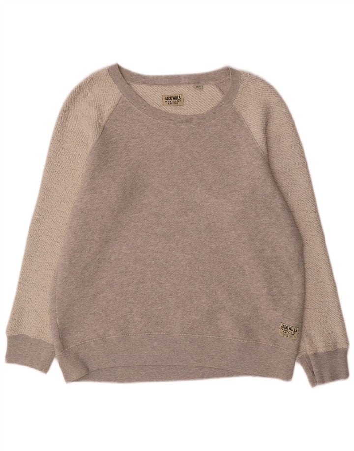 Jack Wills Sweat-Shirt Homme Gris Moyen Colorblock Coton
