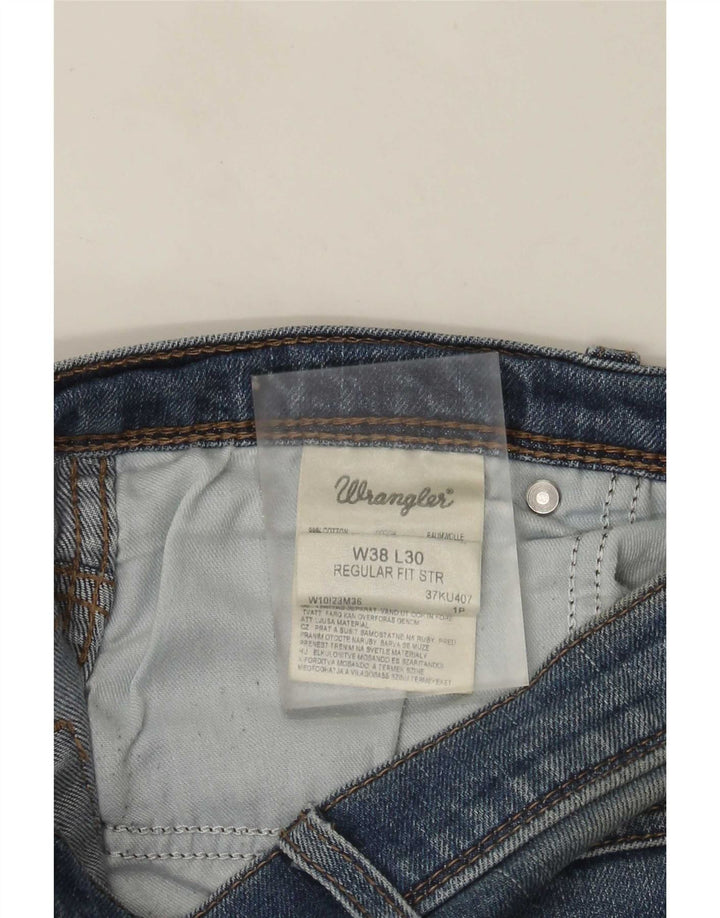 Wrangler Jean droit coupe droite W38 L30 pour homme en coton bleu