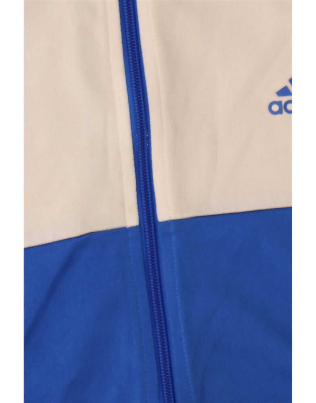 ADIDAS Boys Tracksuit Top Jacket 11-12 Years Blue Colourblock Polyester Vintage Adidas and Second-Hand Adidas from Messina Hembry 